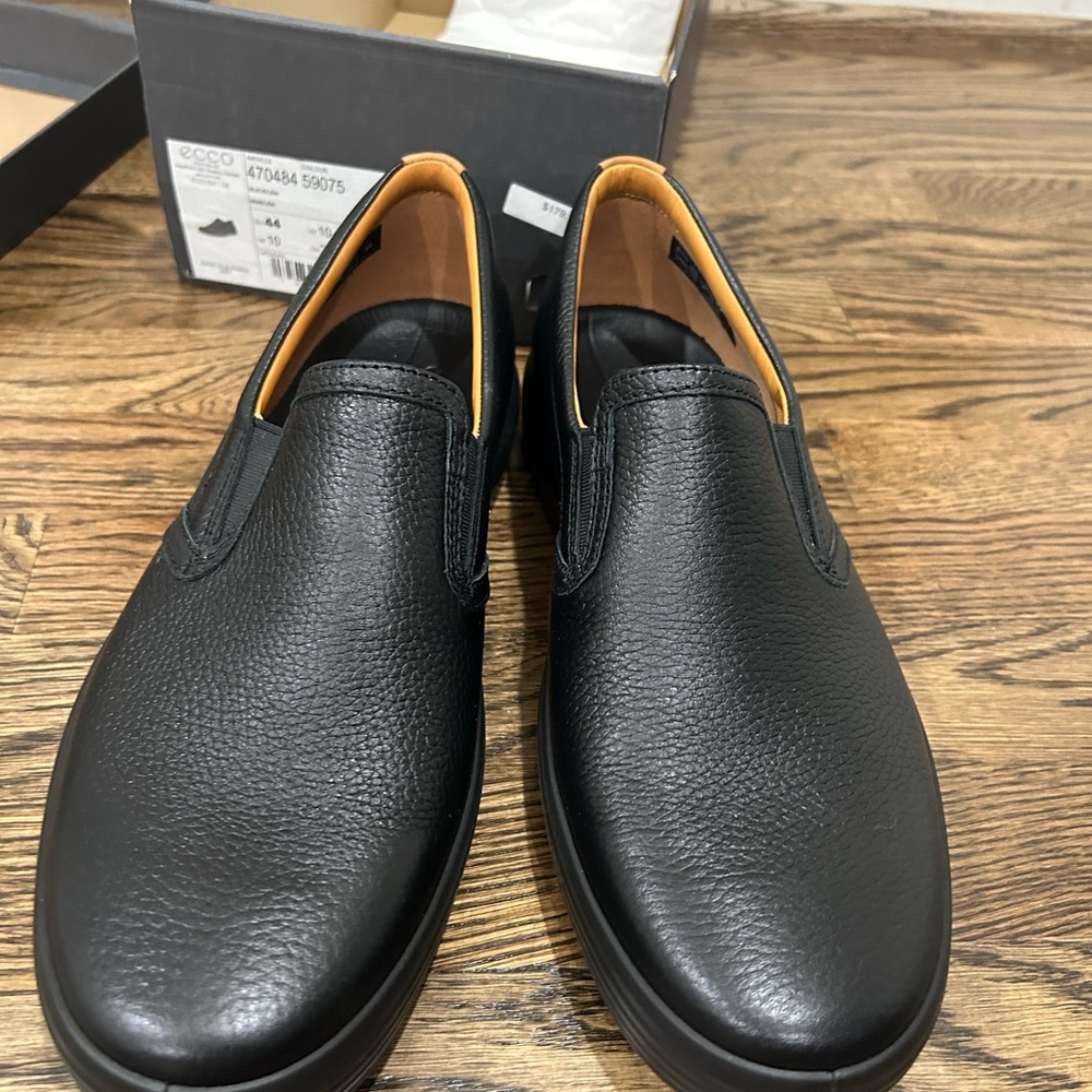 Ecco Men's Black Leather Loafers